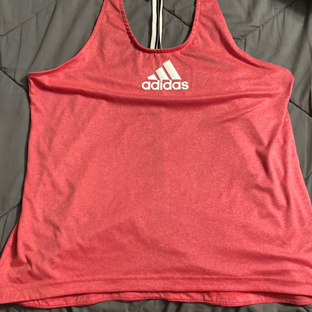 Adidas Tank Top Size Medium Racer Back Orange White